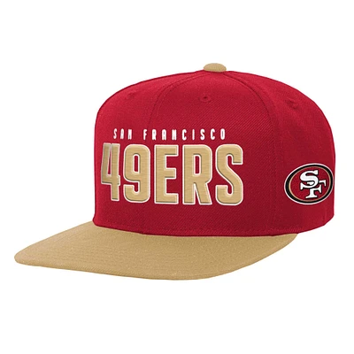 Youth Scarlet/Gold San Francisco 49ers Lock Up Flat Brim Snapback Hat