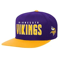 Youth Purple/Gold Minnesota Vikings Lock Up Flat Brim Snapback Hat