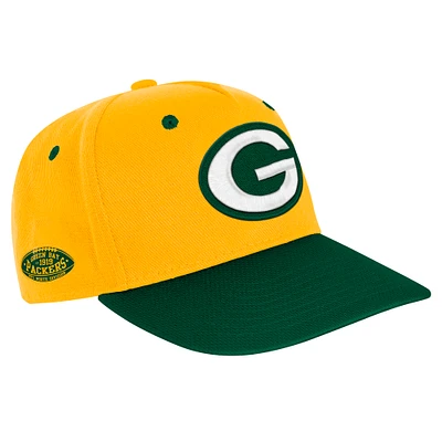 Youth Gold/Green Green Bay Packers Pro-Sport Precurved Structured Adjustable Hat