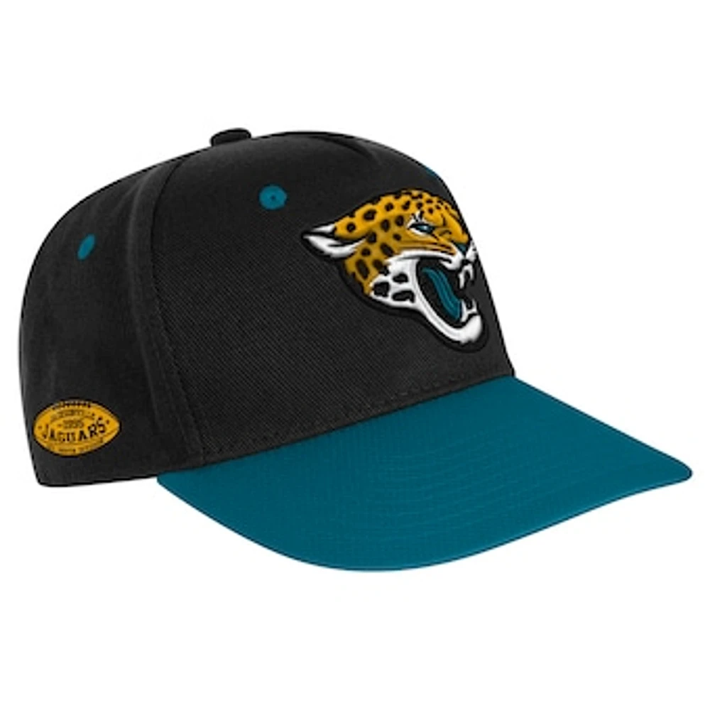 Youth Black/Teal Jacksonville Jaguars Pro-Sport Precurved Structured Adjustable Hat