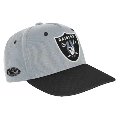 Youth Gray/Black Las Vegas Raiders Pro-Sport Precurved Structured Adjustable Hat