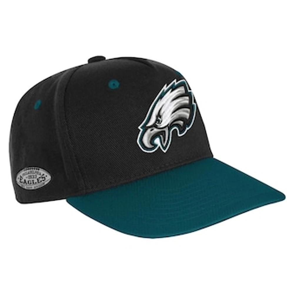 Youth Black/Midnight Green Philadelphia Eagles Pro-Sport Precurved Structured Adjustable Hat