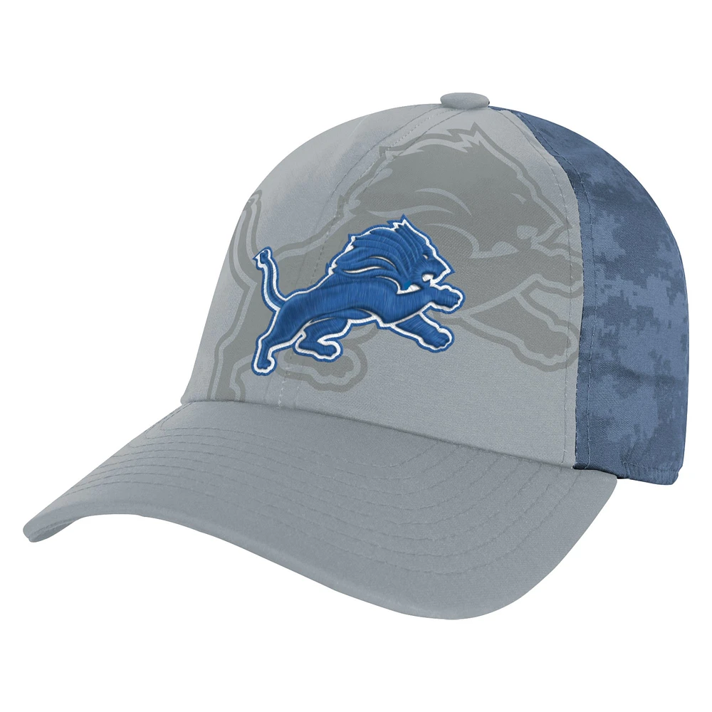 Youth Silver/Blue Detroit Lions Combine Two-Tone Adjustable Hat