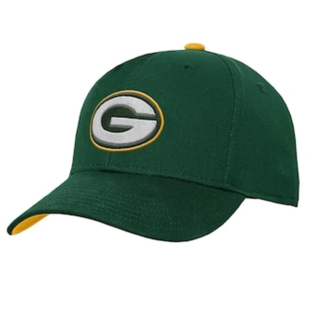 Youth Green Green Bay Packers Team Pre-Curved Adjustable Hat