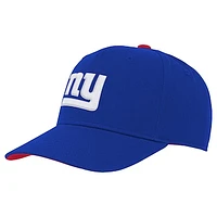 Youth Royal New York Giants Team Pre-Curved Adjustable Hat