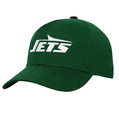 Youth Green New York Jets Team Pre-Curved Adjustable Hat