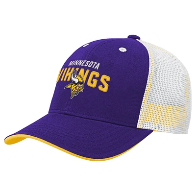 Youth Purple Minnesota Vikings Core Lockup Trucker Adjustable Hat