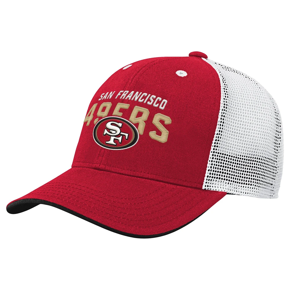 Youth Scarlet San Francisco 49ers Core Lockup Trucker Adjustable Hat