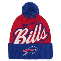 Youth Red/Royal Buffalo Bills Pro-Sport Jacquard Cuffed Knit Hat with Pom