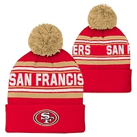 Youth Scarlet San Francisco 49ers  Jacquard Cuffed Knit Hat with Pom