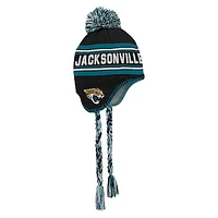 Youth Teal Jacksonville Jaguars Jacquard Tassel Knit Hat with Pom