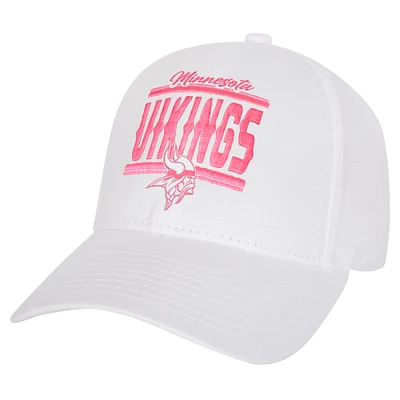 Girls Youth Minnesota Vikings All White Structured Adjustable Hat