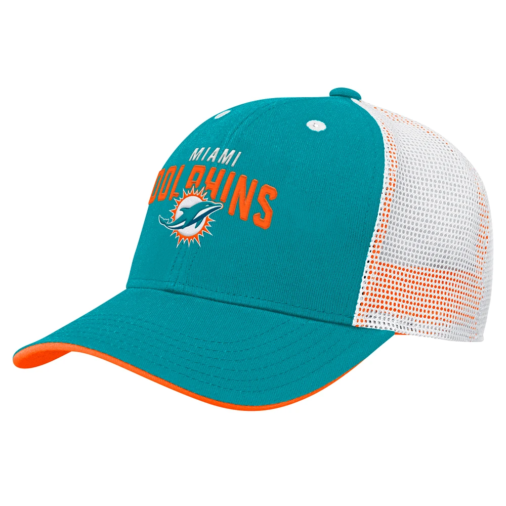 Preschool Aqua Miami Dolphins Core Lockup Trucker Adjustable hat