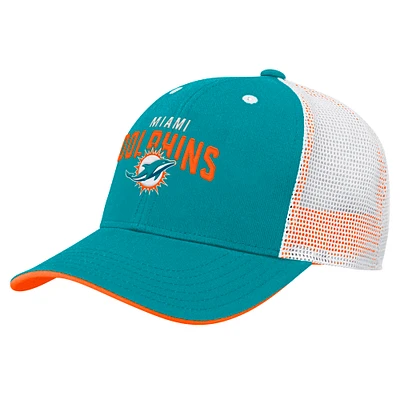 Preschool Aqua Miami Dolphins Core Lockup Trucker Adjustable hat