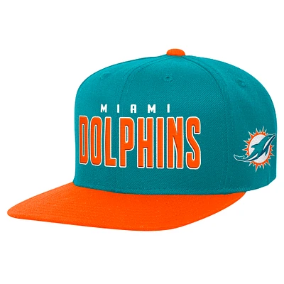 Preschool Aqua/Orange Miami Dolphins Lock Up Snapback Hat