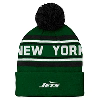 Preschool Green New York Jets Jacquard Cuffed Knit Hat with Pom