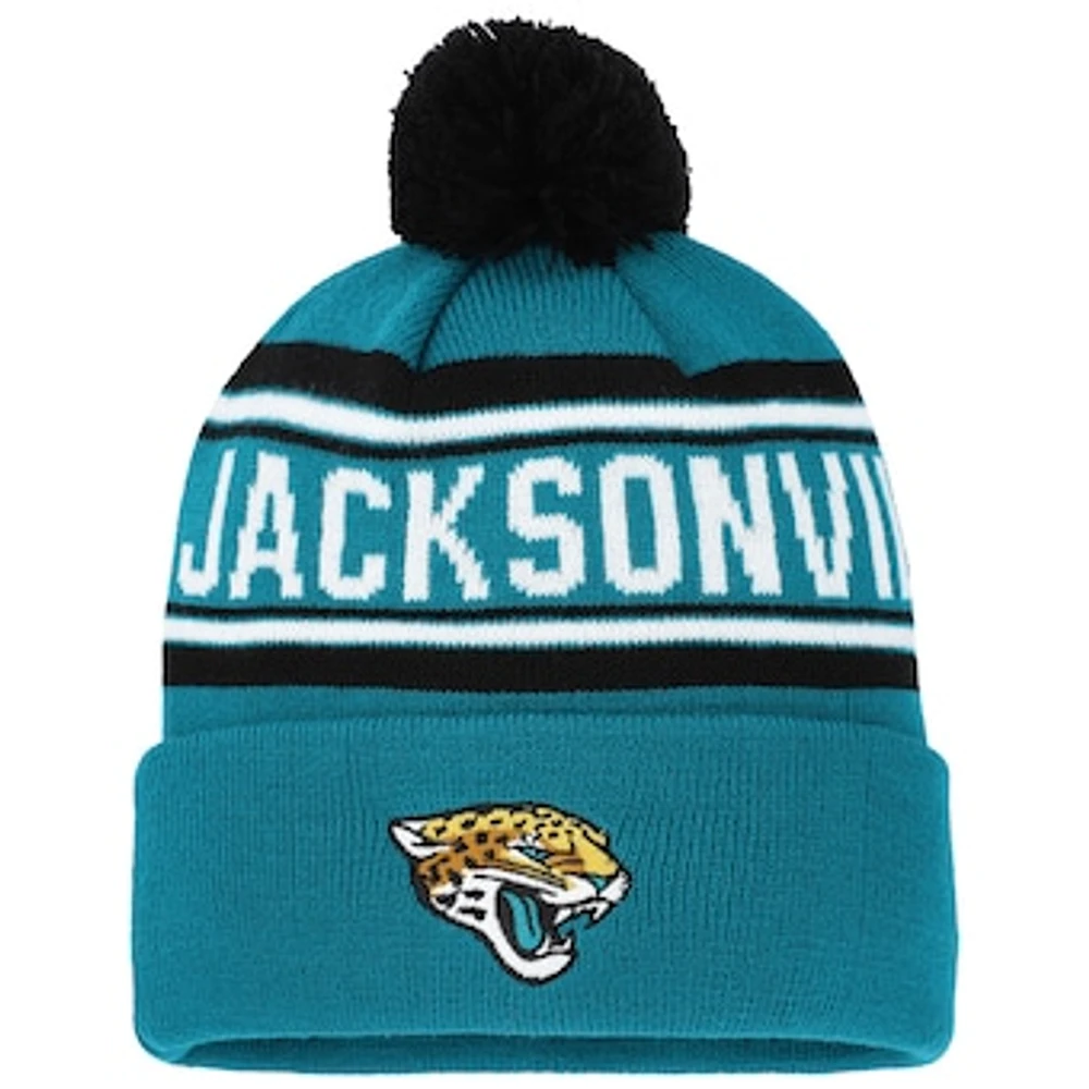 Preschool Teal Jacksonville Jaguars Jacquard Cuffed Knit Hat with Pom