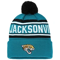 Preschool Teal Jacksonville Jaguars Jacquard Cuffed Knit Hat with Pom