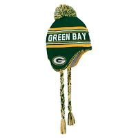 Preschool Green Green Bay Packers Jacquard Tassel Knit Hat with Pom