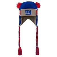 Youth Royal New York Giants Wordmark Ears Trooper Knit Hat