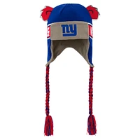 Youth Royal New York Giants Wordmark Ears Trooper Knit Hat