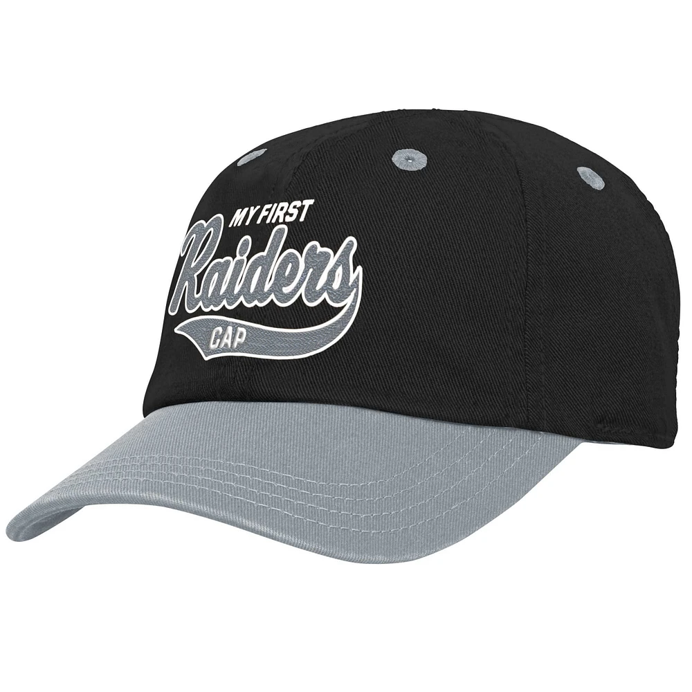 Infant Black/Silver Las Vegas Raiders My First Tail Sweep Slouch Flex Hat