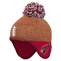 Infant Brown Arizona Cardinals Football Head Knit Hat with Pom