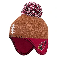 Infant Brown Arizona Cardinals Football Head Knit Hat with Pom