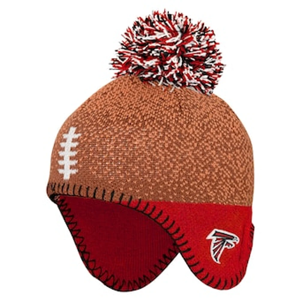 Infant Brown Atlanta Falcons Football Head Knit Hat with Pom