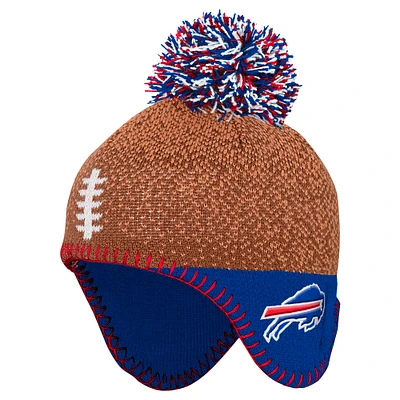 Infant Brown Buffalo Bills Football Head Knit Hat with Pom