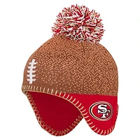 Infant Brown San Francisco 49ers Football Head Knit Hat with Pom