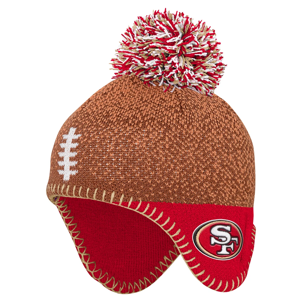 Infant Brown San Francisco 49ers Football Head Knit Hat with Pom