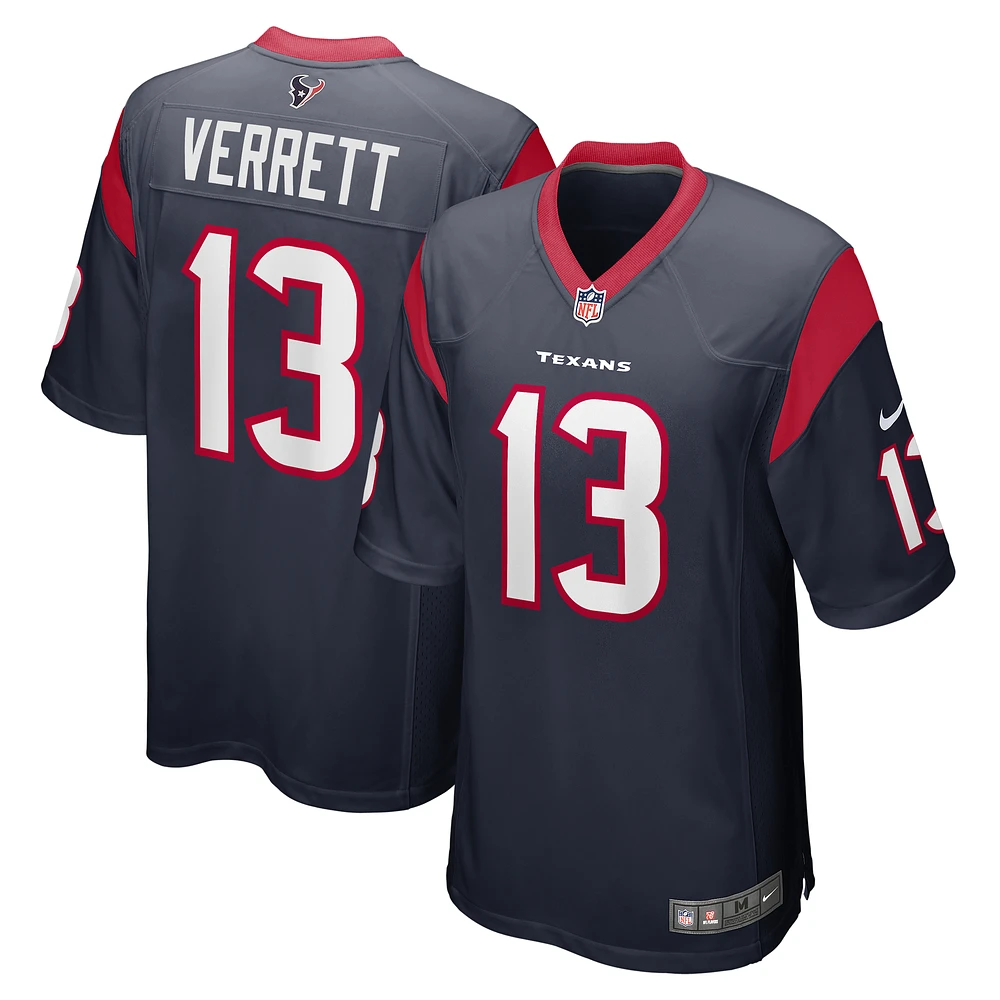 Men's Nike Jason Verrett  Navy Houston Texans  Game Jersey