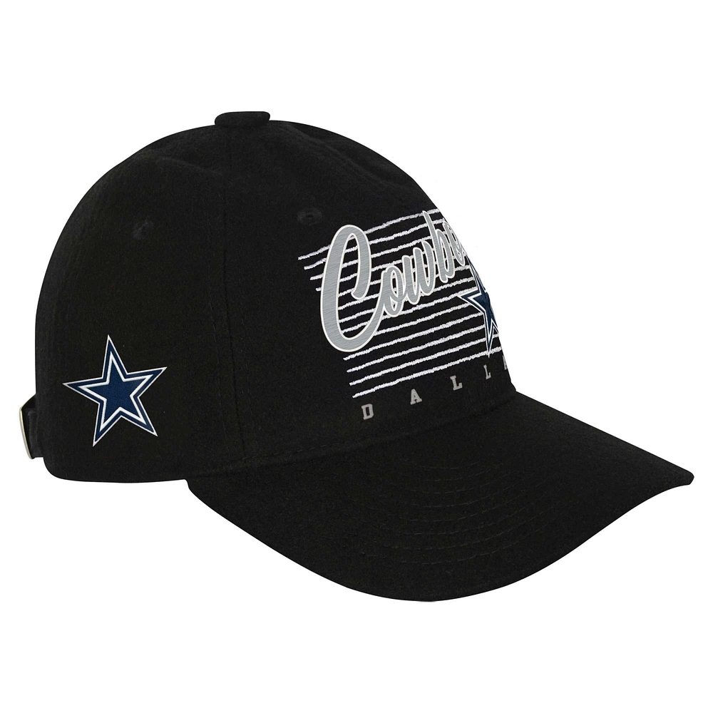 Youth Black Dallas Cowboys Retro Wooly Adjustable Hat