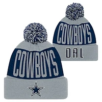 Youth Navy/Gray Dallas Cowboys Bevel Cuffed Knit Hat with Pom