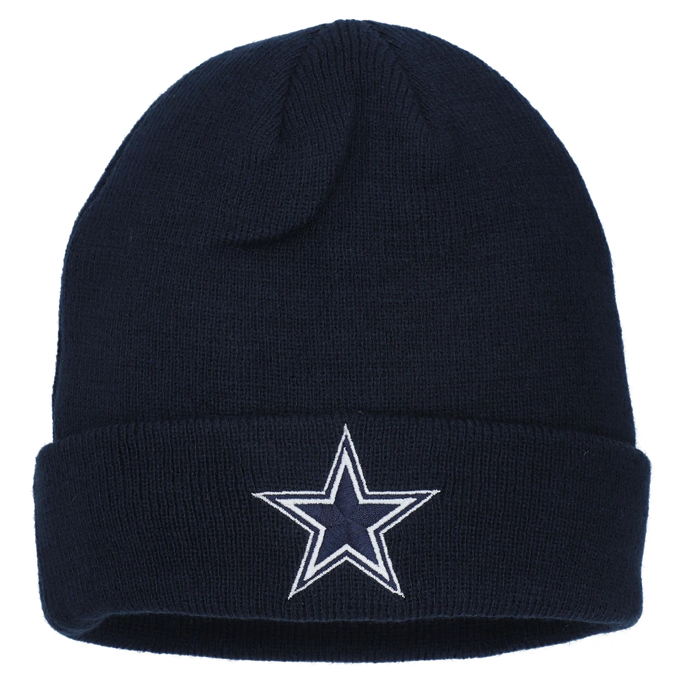 Youth Navy Dallas Cowboys Basic Cuffed Knit Hat