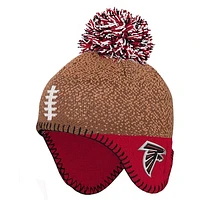 Preschool Brown Atlanta Falcons Football Head Knit Hat with Pom