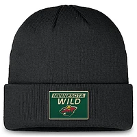 Men's Fanatics Black Minnesota Wild Authentic Pro Cuffed Knit Hat