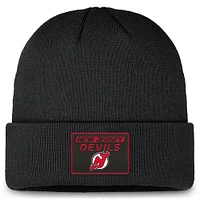 Men's Fanatics Black New Jersey Devils Authentic Pro Cuffed Knit Hat