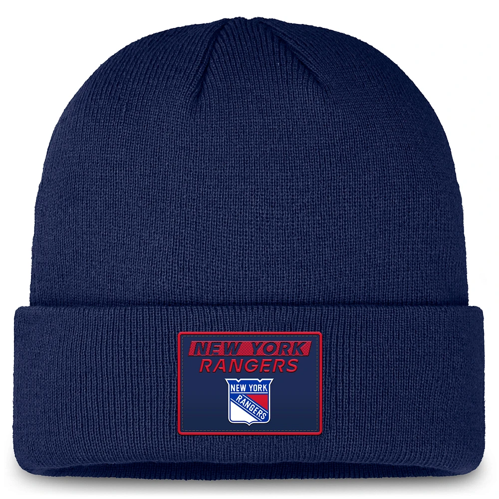 Men's Fanatics Navy New York Rangers Authentic Pro Cuffed Knit Hat