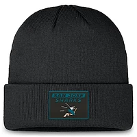 Men's Fanatics Black San Jose Sharks Authentic Pro Cuffed Knit Hat