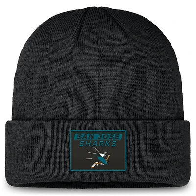 Men's Fanatics Black San Jose Sharks Authentic Pro Cuffed Knit Hat