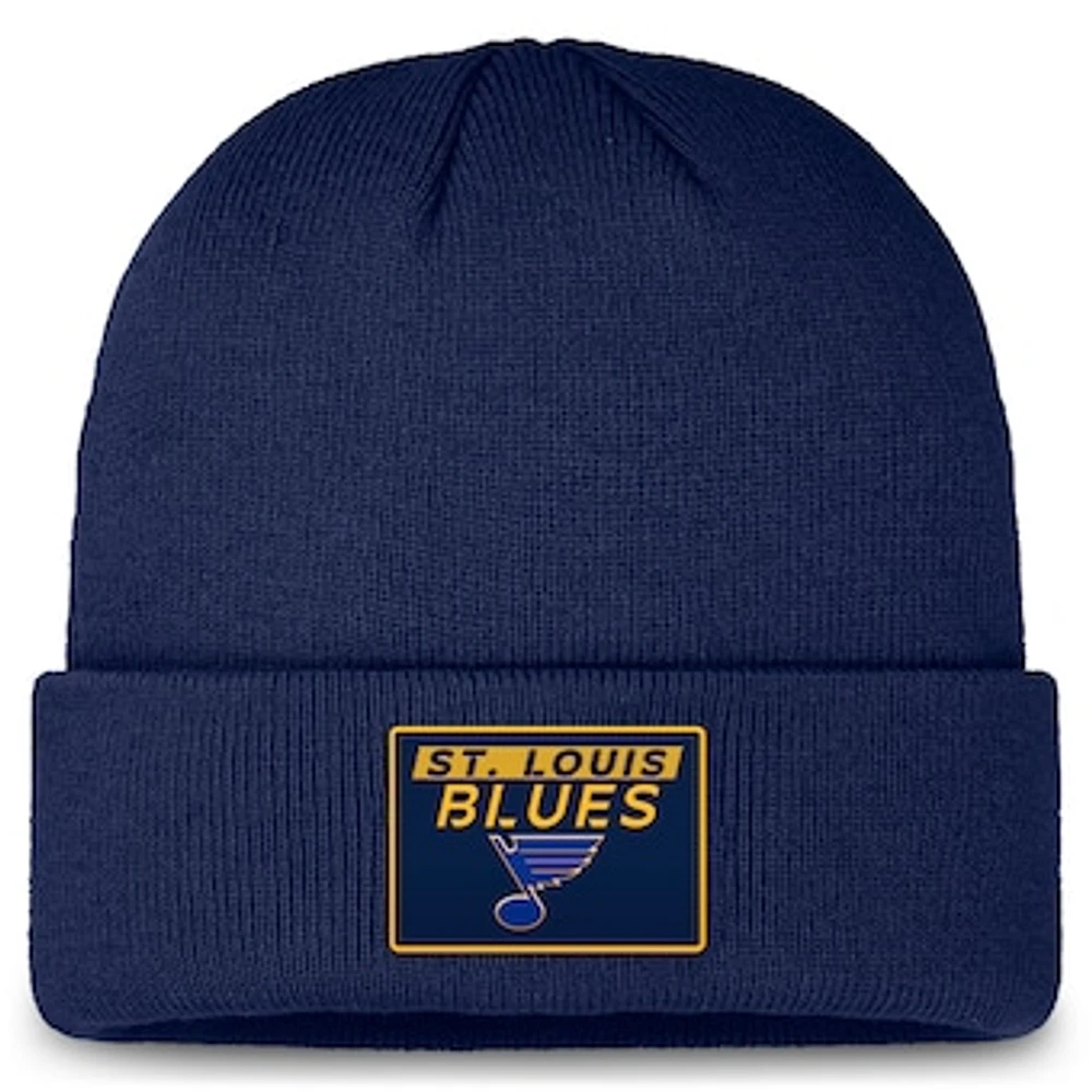 Men's Fanatics Navy St. Louis Blues Authentic Pro Cuffed Knit Hat