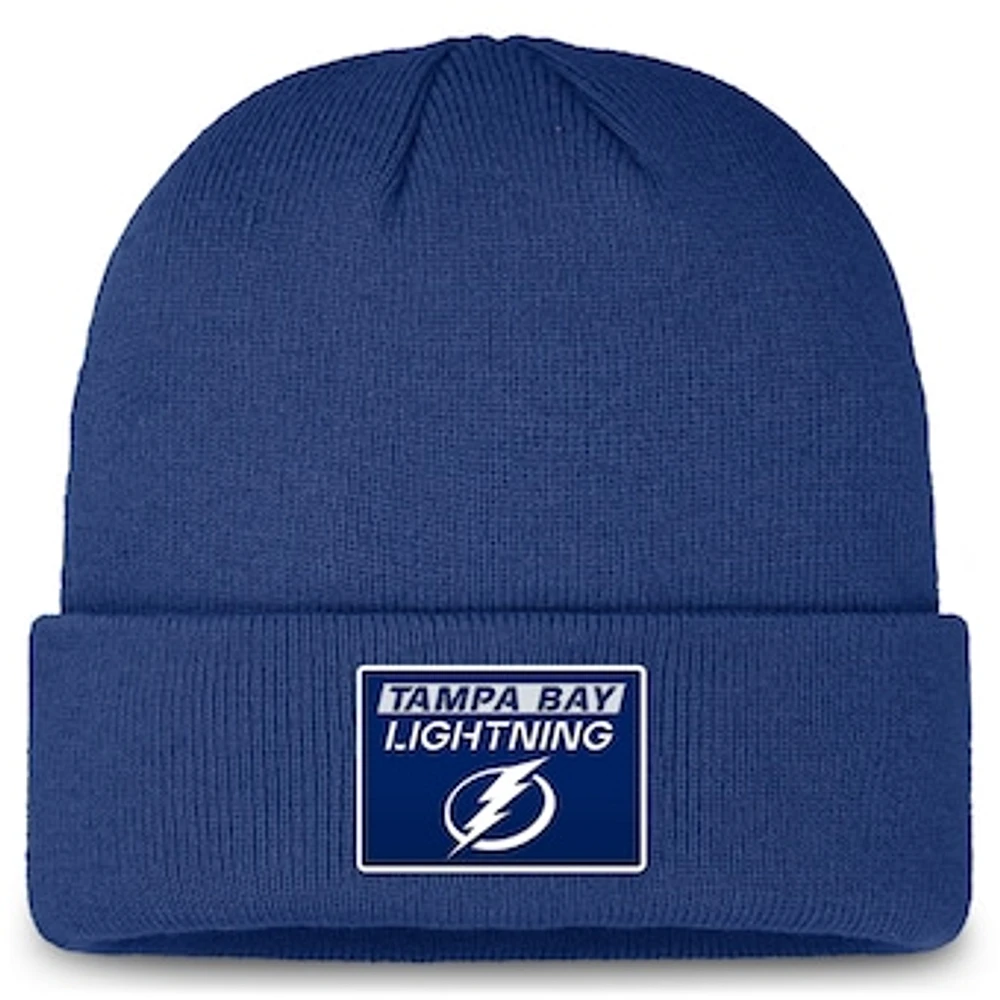 Men's Fanatics Blue Tampa Bay Lightning Authentic Pro Cuffed Knit Hat