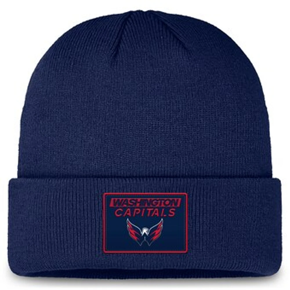 Men's Fanatics Navy Washington Capitals Authentic Pro Cuffed Knit Hat