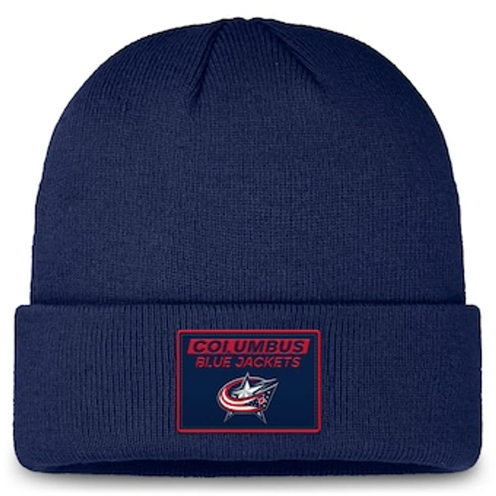 Men's Fanatics Navy Columbus Blue Jackets Authentic Pro Cuffed Knit Hat