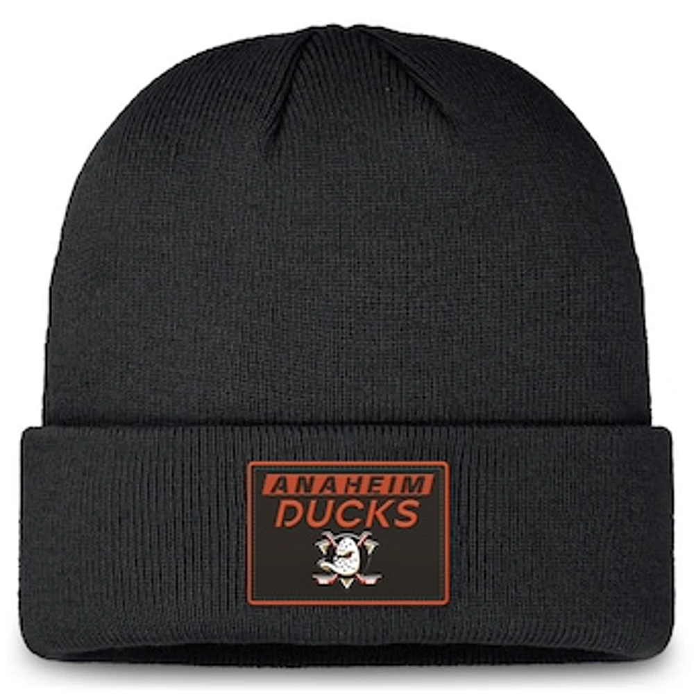 Men's Fanatics Black Anaheim Ducks Authentic Pro Cuffed Knit Hat