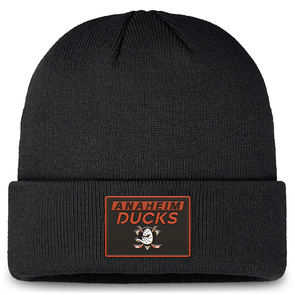 Men's Fanatics Black Anaheim Ducks Authentic Pro Cuffed Knit Hat