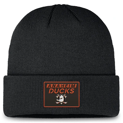 Men's Fanatics Black Anaheim Ducks Authentic Pro Cuffed Knit Hat