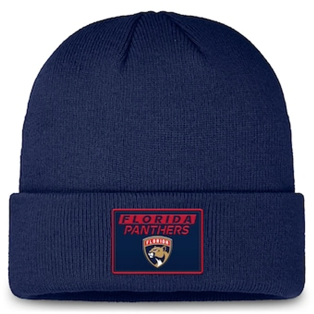 Men's Fanatics Navy Florida Panthers Authentic Pro Cuffed Knit Hat